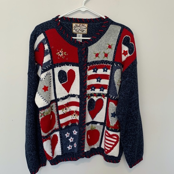 HEIRLOOM COLLECTIBLES Sweaters - 🐱 VINTAGE HEIRLOOM COLLECTIBLES HEART SWEATER SIZE X-LARGE